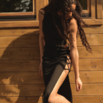 ENTICE ME Sleeveless Maxi Dress With High Neck And Details - Laces