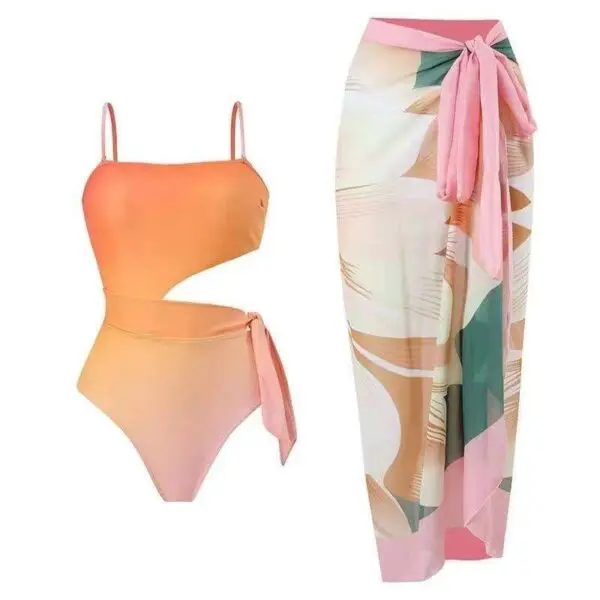 SUNSET VIEW Swimsuit With Sarong -Set