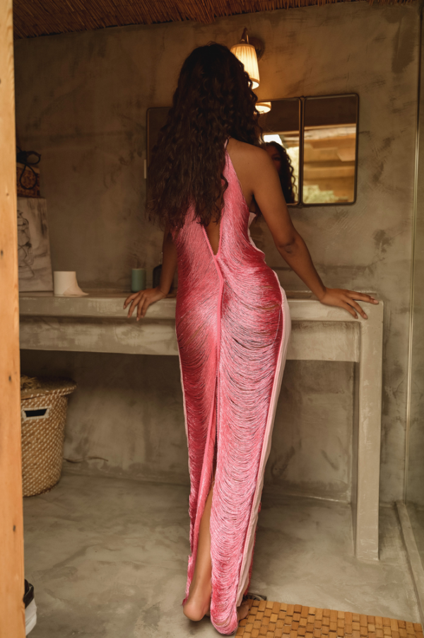 HAVANA VIBES Maxi Φόρεμα Με Ξέφτια - Image 4