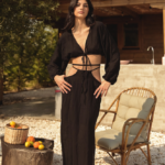 FRELIA Long-sleeved Organic Cotton Top -Black - Image 3