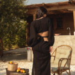 FRELIA Long-sleeved Organic Cotton Top -Black - Image 4