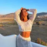 ZETA Handmade Long-Sleeved Crochet Top With Fringes -White - Image 5