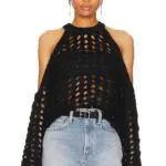 IN TWO MINDS Crochet Long-Sleeved Perforated Top With Open Shoulders - Image 3