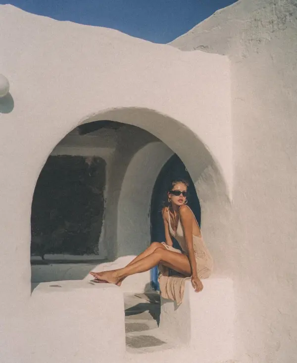 ELEVATED LOOK Maxi Πλεκτό Φόρεμα Με Τιράντες Και Σκίσιμο Στο Πλάι - Image 4