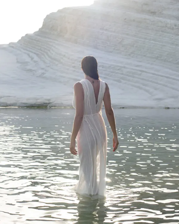 PARADISO ORGANIC COTTON Maxi Sleeveless Organic Cotton Dress With Laces - Image 3