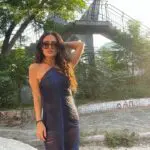 HAVANA VIBES Maxi Φόρεμα Με Ξέφτια -Σκούρο Μπλε - Image 3