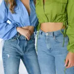LOVE THIS Μακρυμάνικο Crop Τοπ – Τύπου Πουκάμισο -Μπλε