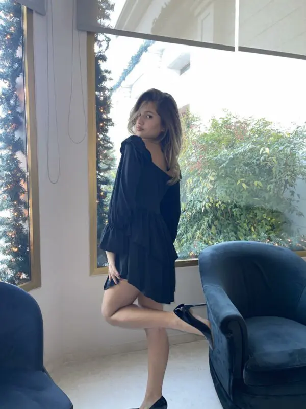 WATCH ME DANCE Mini Long-sleeve Dress With Inner Shorts And Frill Details - Image 6