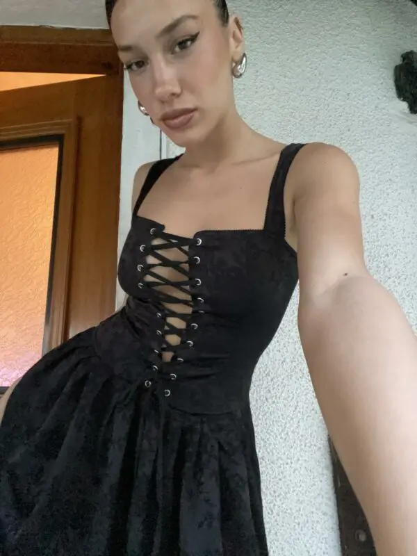WILD FOR THE NIGHT Mini Αμάνικο Φόρεμα Με Λεπτομέρειες Από Κορδόνια -Κορσές - Image 7