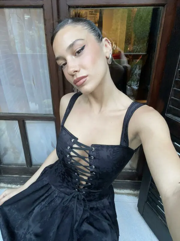 WILD FOR THE NIGHT Mini Αμάνικο Φόρεμα Με Λεπτομέρειες Από Κορδόνια -Κορσές