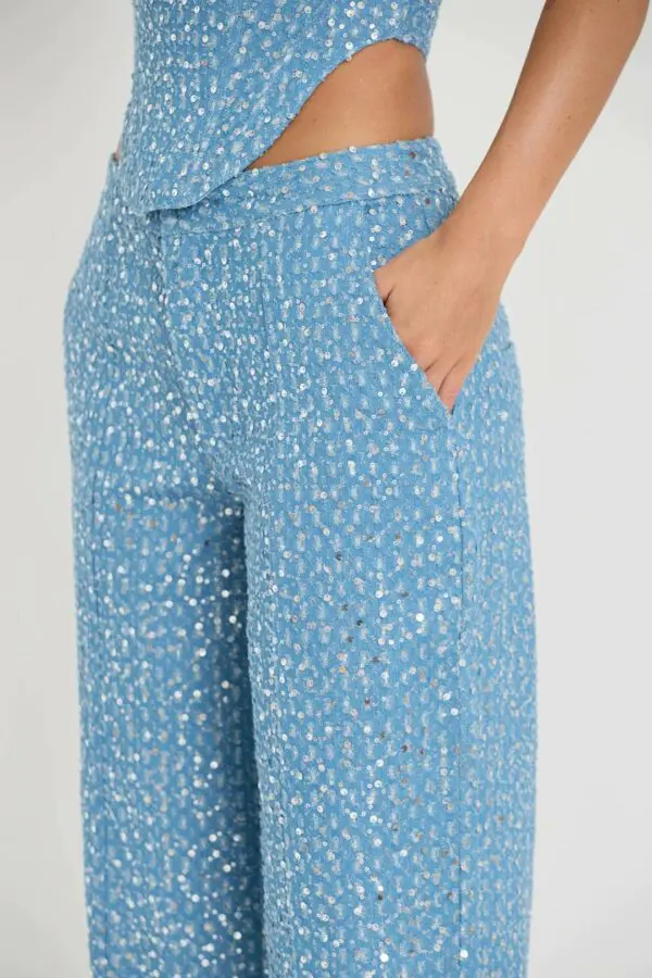 DON'T CALL ME YOURS DENIM Pants With Sequins Details - Image 2