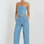 DON'T CALL ME YOURS DENIM Pants With Sequins Details - Image 3