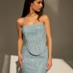 DON'T CALL ME YOURS DENIM Mini Φούστα Με Λεπτομέρειες Από Ξέφτια Και Παγιέτες - Image 5