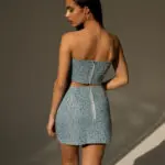 DON'T CALL ME YOURS DENIM Mini Φούστα Με Λεπτομέρειες Από Ξέφτια Και Παγιέτες - Image 6