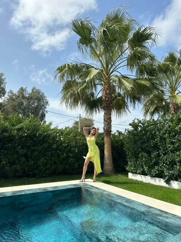 SEASIDE SERANADE Maxi Ντραπέ Φόρεμα Που Δένει Στο Λαιμό Με Λεπτομέρεια / Βολάν - Image 5