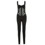STAYING SNATCHED Jumpsuit With Straps, Corset Effect And Transparent Details - Image 8