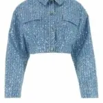 DENIM Crop Jacket With Sequin Details - Image 2