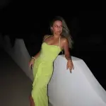 SEASIDE SERANADE Maxi Ντραπέ Φόρεμα Που Δένει Στο Λαιμό Με Λεπτομέρεια / Βολάν - Image 6