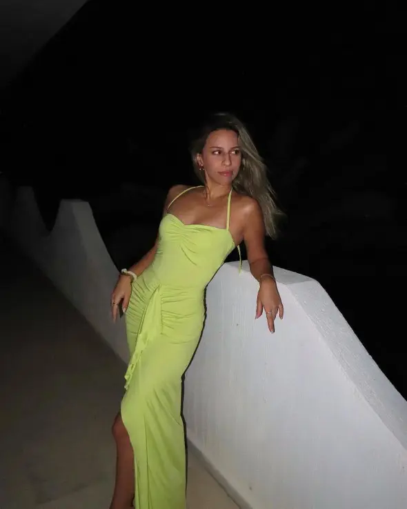 SEASIDE SERANADE Maxi Ντραπέ Φόρεμα Που Δένει Στο Λαιμό Με Λεπτομέρεια / Βολάν - Image 6