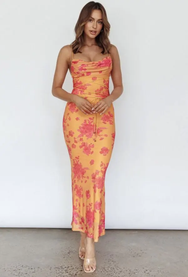 COASTLINE Maxi Floral Dress With Straps And Lace Detail - Image 3