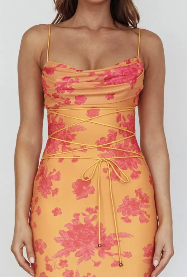 COASTLINE Maxi Floral Dress With Straps And Lace Detail - Image 2