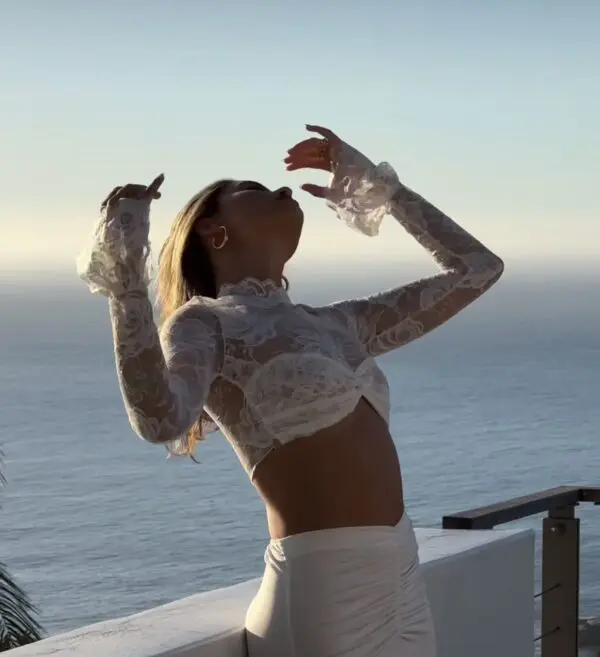 HOLD IT DOWN Long-Sleeve Crop Top With Lace Details - Image 4