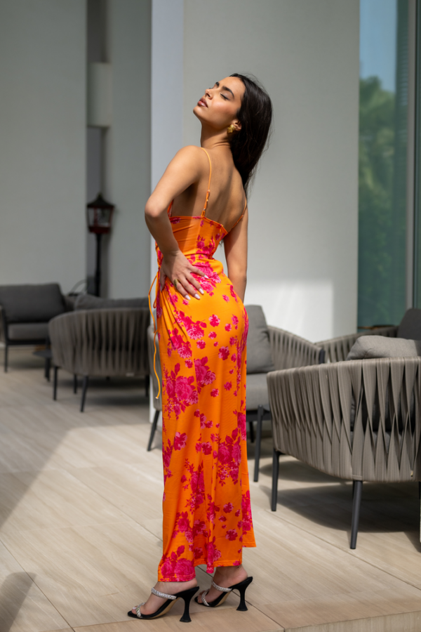 COASTLINE Maxi Floral Dress With Straps And Lace Detail - Image 5