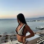 Black and White Crochet Crop Top With Maxi Skirt Set - Image 9