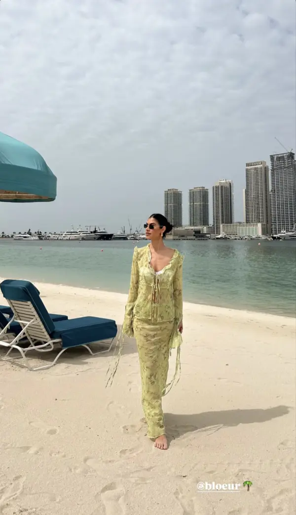 SOUR CANDY See-Through Co-Ord Set -Long-Sleeve Top With Maxi Skirt -Green - Image 2