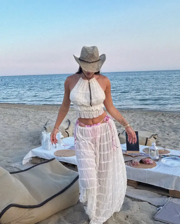 Pleated Set - Maxi Skirt And Top