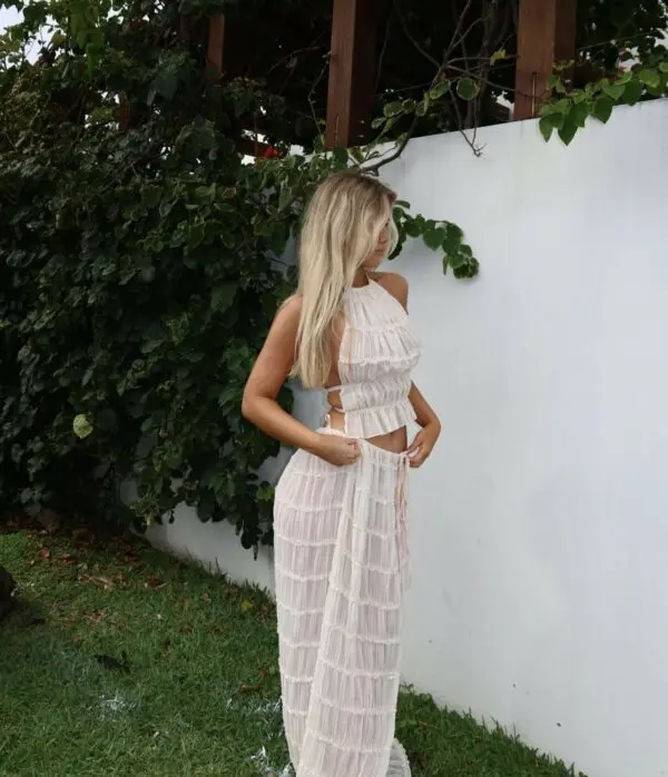 Pleated Set - Maxi Skirt And Top - Image 11