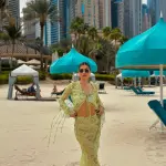 SOUR CANDY See-Through Co-Ord Set -Long-Sleeve Top With Maxi Skirt -Green - Image 3