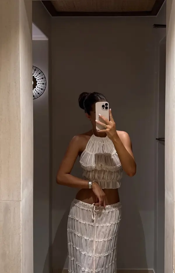 Pleated Set - Maxi Skirt And Top - Image 10