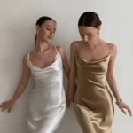 Maxi Dress With Straps And Open Back -Gold - Image 2
