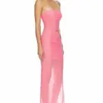 Strapless Maxi Drape Dress With Metallic Detail - Image 3
