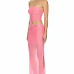 Strapless Maxi Drape Dress With Metallic Detail - Image 2