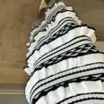 Black and White Crochet Top And Skirt Set With Ruffles - Image 6