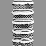 Black and White Crochet Top And Skirt Set With Ruffles - Image 8
