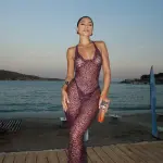 Maxi See-Through Διάτρητο Πλεκτό Φόρεμα Με Παγιέτες Και Ανοιχτή Πλάτη