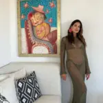 MIMOSA OPEN BACK Αραχνοΰφαντο Διάφανο Maxi Φόρεμα Με Ανοιχτή Πλάτη-Χακί