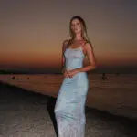 Maxi Fitted Dress With Straps And Floral Print - Image 3