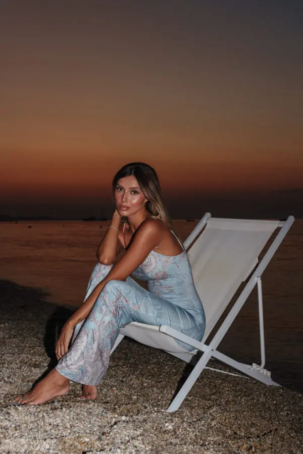 Maxi Fitted Dress With Straps And Floral Print - Image 7