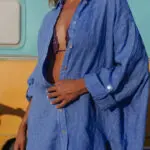PALOMA Μακρυμάνικο Oversized Ασύμμετρο Λινό Πουκάμισο  - Image 2