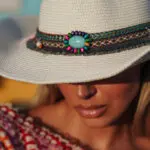 GELINA Hat Decorated With Beads -White