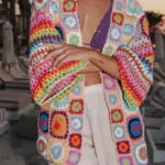 Crochet Handmade Multicolor Cardigan
