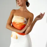 Strapless Maxi Fitted Dress With Floral Print - Image 3