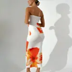 Strapless Maxi Fitted Dress With Floral Print - Image 4