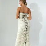 Maxi Pleated Dress With Straps And Bow Details - Image 3