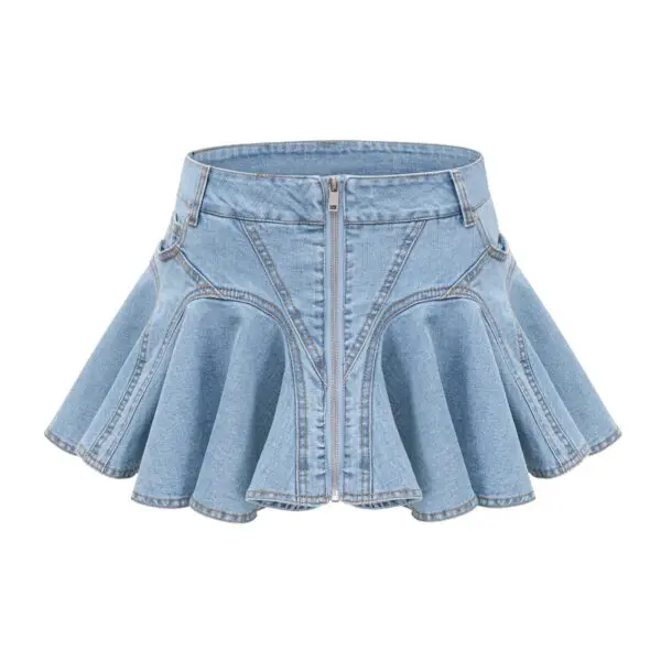 Mini Jean Φούστα Με Βολάν - Image 8