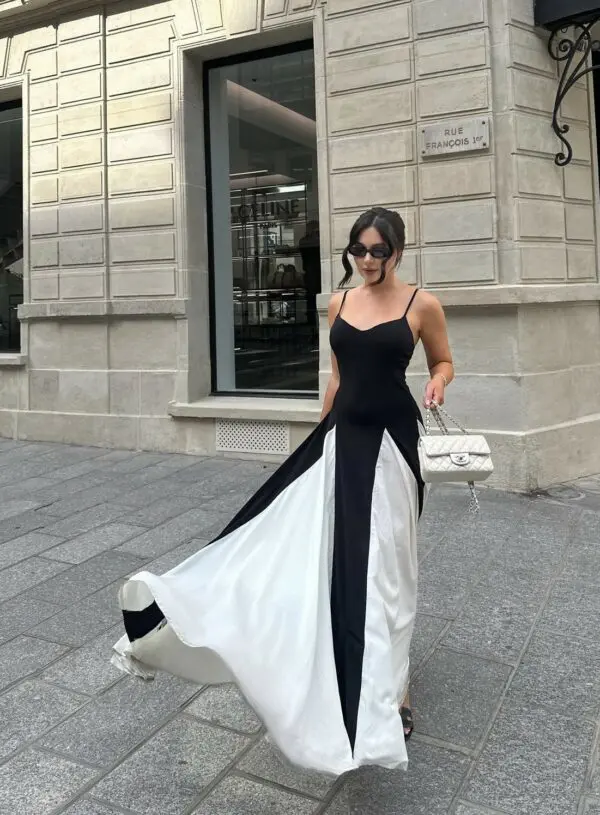 HERE SHE IS Maxi Φόρεμα Με Τιράντες Και Λεπτομέρεια Άνοιγμα Στο Τελείωμα - Image 6